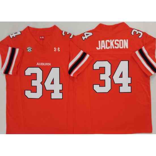 Men Auburn Tigers #34 Bo Jackson Orange Stitched NCAA Jersey