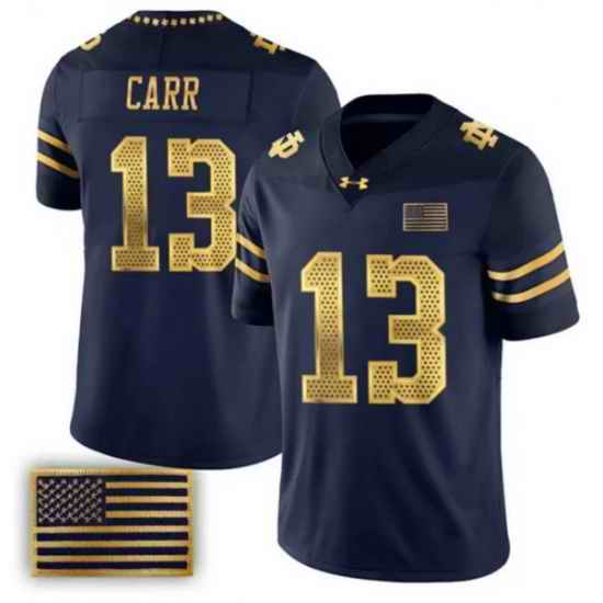 Men Notre Dame Fighting Irish 13 CJ Carr Navy F U S E 2026 Shamrock Series Stitched Jersey