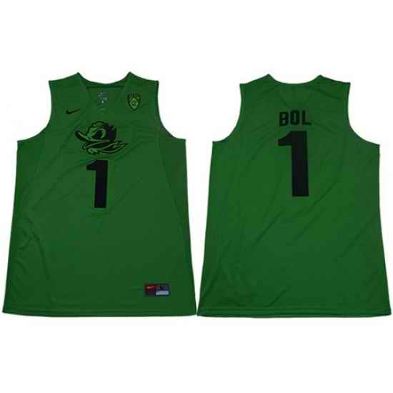Ducks 1 Bol Bol Apple Green Limited Stitched College Jersey