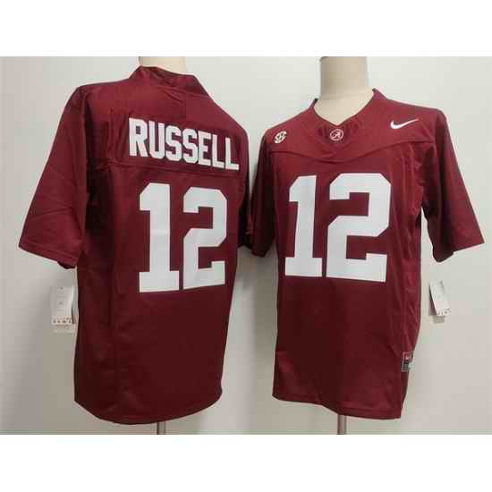 Men Alabama Crimson Tide 12 Keelon Russell Red 2026 F U S E Stitched Football Jersey