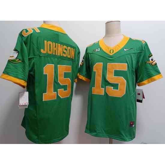 Oregon Ducks #15 Tez Johnson Green Reflect