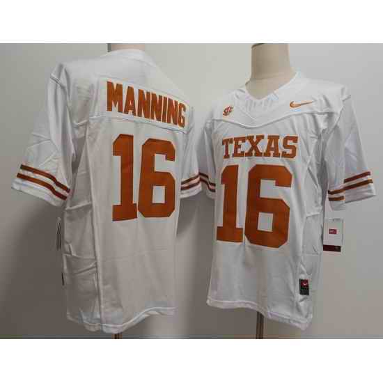 Texas Longhorns #16 Arch Manning White  F U S E Jersey