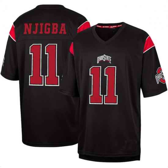 Men Ohio State Buckeyes  11 Jaxon Smith Njigba Black Colosseum Fashion Stitched Jersey