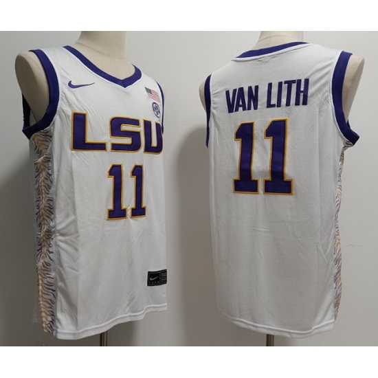 Men LSU Tigers #11 Hailey Van Lith White Baseball Stitched NCAA Jersey