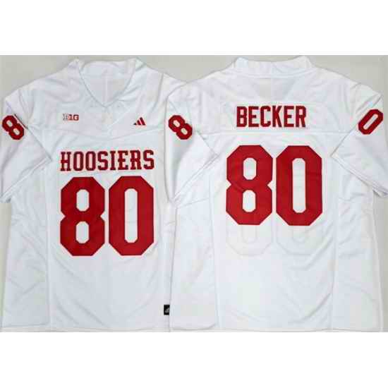 Men Indiana Hoosiers 80 Charlie Becker White 2026 F U S E Stitched Basketball Jerseys
