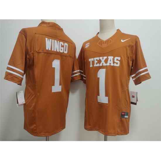 Men Texas Longhorns 1 Ryan Wingo Orange 2026 F U S E Stitched Jersey