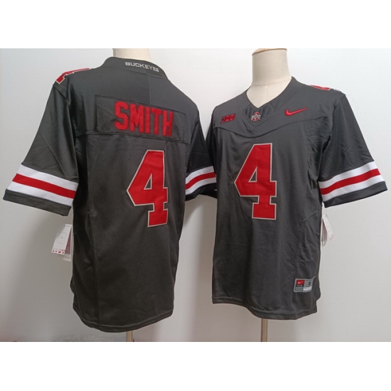 Men Ohio State Buckeyes Jeremiah Smith #4 Black F U S E Stitched NCAA Football Jersey