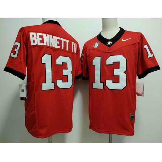 Georgia Bulldogs #13 Stetson Bennett IV Red F U S E Jersey