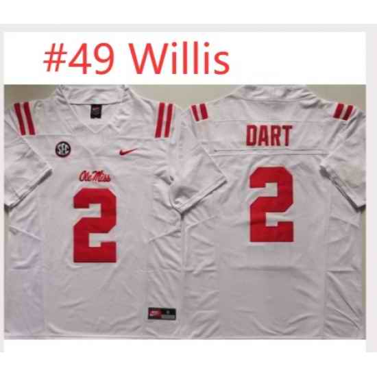 Men Ole Miss Rebels White Patrick Willis #49 white Stitched NCAA Jersey