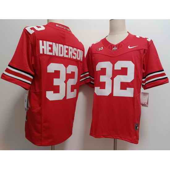 Ohio State Buckeyes #32 TreVeyon Henderson Red F U S E Jersey