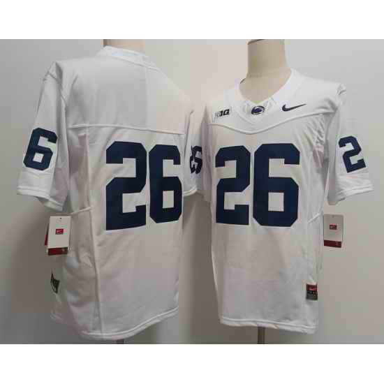 Penn State Nittany Lions #26 Saquon Barkley White  F U S E Jersey