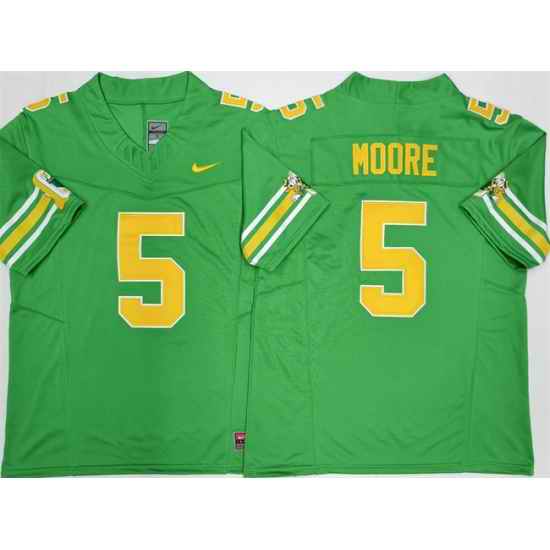 Men Oregon Ducks 5 Dakorien Moore 2026 Green F U S E  Stitched Jersey