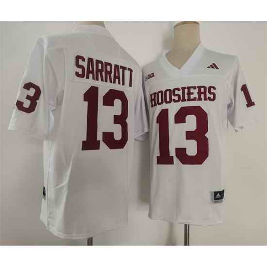 Men Indiana Hoosiers 13 Elijah Sarratt White Stitched Basketball Jersey
