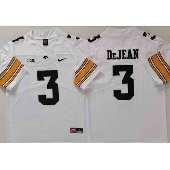 Men Iowa Hawkeyes #3 Cooper DeJean White Stitched NCAA Jersey II