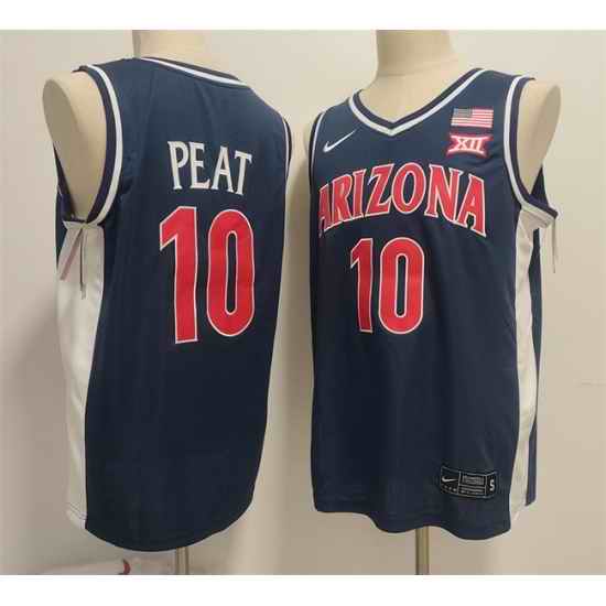 Men Arizona Wildcats  10 Koa Peat Navy Stitched Jersey