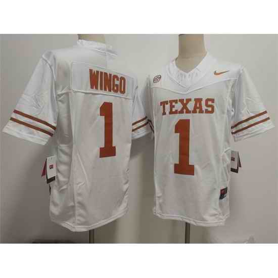 Men Texas Longhorns 1 Ryan Wingo White 2026 F U S E Stitched Jersey