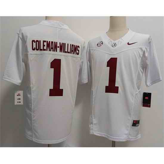 Men Alabama Crimson Tide 1 Ryan Alexander Coleman Williams Jr White F U S E 2026 Stitched Football Jersey