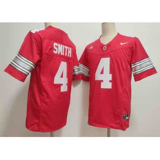 Men Ohio State Buckeyes #4 Jeremiah Smith Red 2026 F U S E Stitched NCAA Jersey