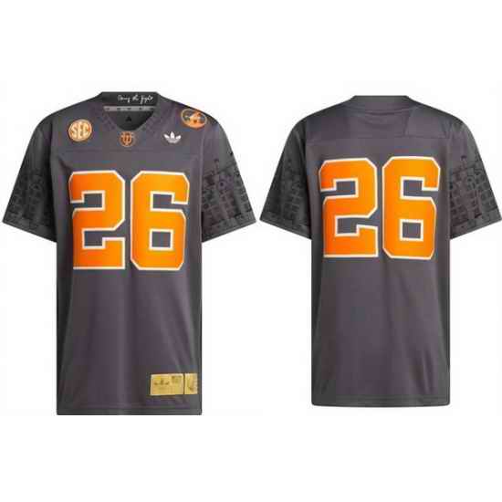 Men Tennessee Volunteers 26 Smokey Grey Stitched Jersey