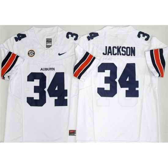 Men Auburn Tigers 34 Bo Jackson White 2026 F U S E Limited Stitched Jersey