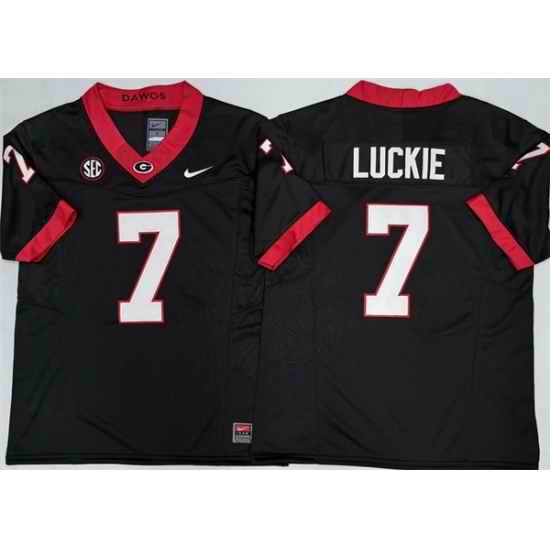 Georgia Bulldogs 7 Lawson Luckie Black 2025 F U S E  Stitched Jersey