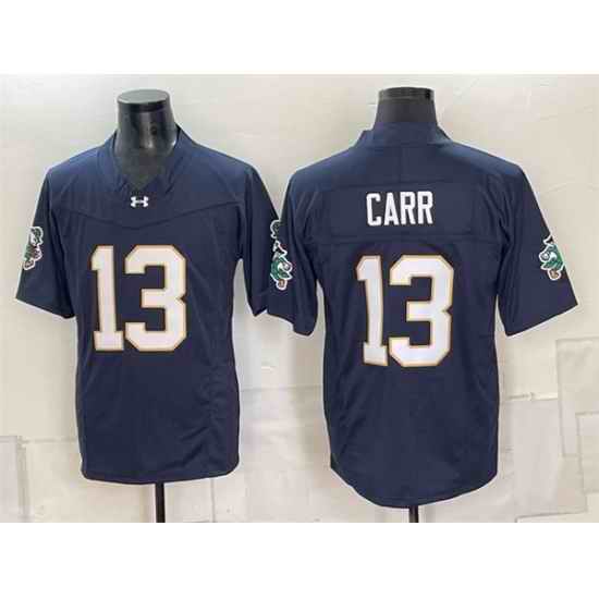 Men Notre Dame Fighting Irish 13 Riley Leonard Navy F U S E Limited Stitched Jersey