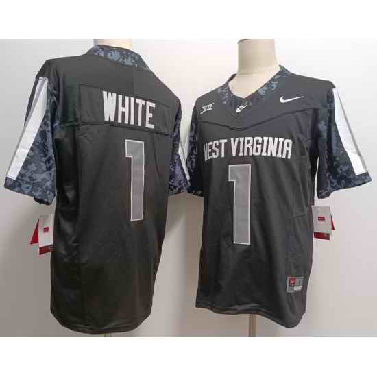 West Virginia Mountaineers #1 Jahiem White Black