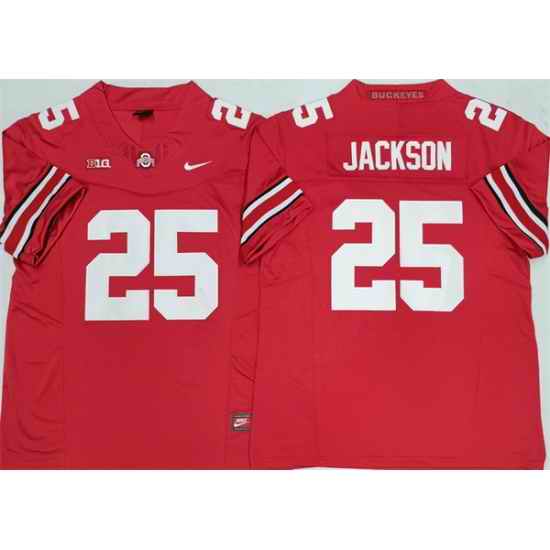 Men Ohio State Buckeyes 25 Lamar Bo Jackson Red 2025 F U S E  Limited Stitched Jersey