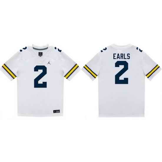 Men Michigan Wolverines 2 Shamari Earls White Stitched Baseball Jersey