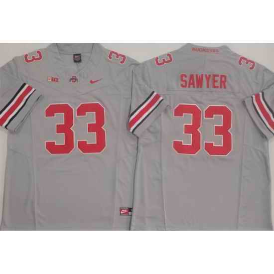 Men Ohio State Buckeyes #33 Jack Sawyer Gray Stitched NCAA Jersey II
