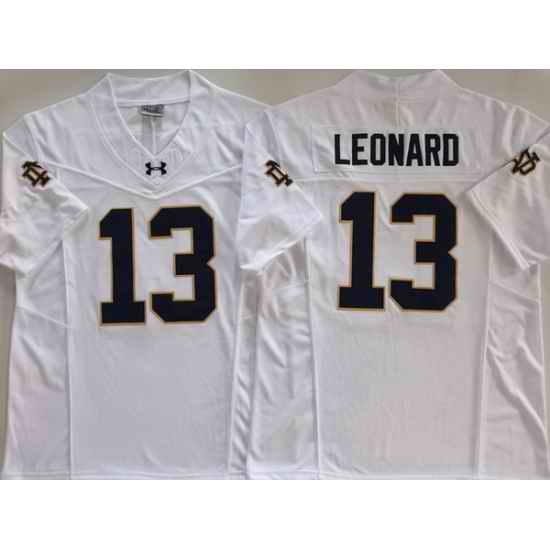 Men Notre Dame Fighting Irish #13 Riley Leonard White Stitched NCAA Jersey