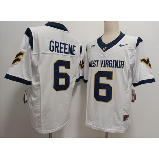 Men West Virginia Mountaineers Garrett Greene #6 F U S E White Stitched Jersey
