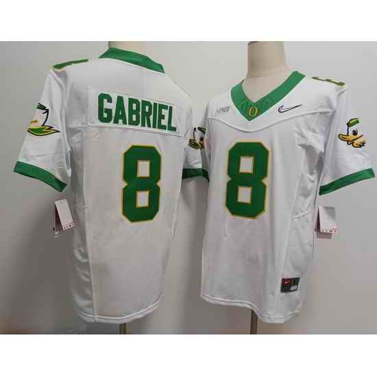 Oregon Ducks #8 Dillon Gabriel White  Reflect