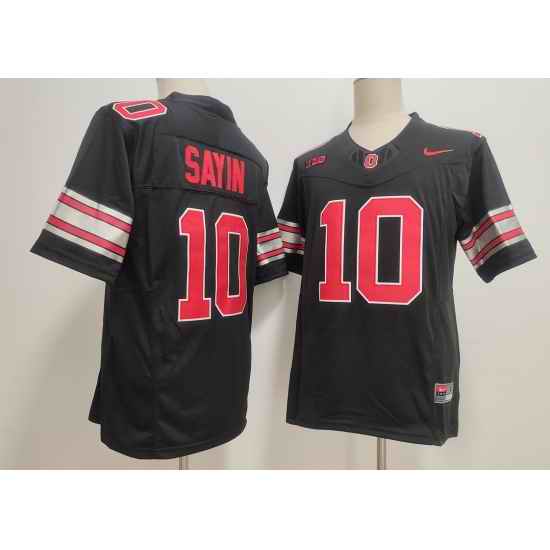 Men Ohio State Buckeyes  10 Julian Sayin Black F U S E  Limited Stitched Jersey