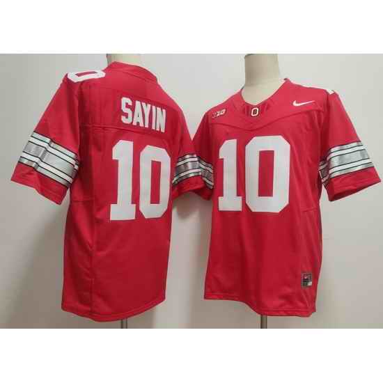 Men Ohio State Buckeyes #10 Julian Sayin Red 2026 Stitched F U S E NCAA Jersey