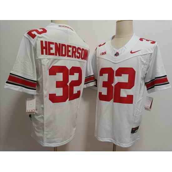 Ohio State Buckeyes #32 TreVeyon Henderson White  F U S E Jersey
