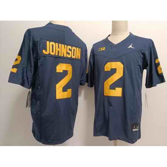 Michigan Wolverines  #2 Will Johnson Navy F U S E Jersey