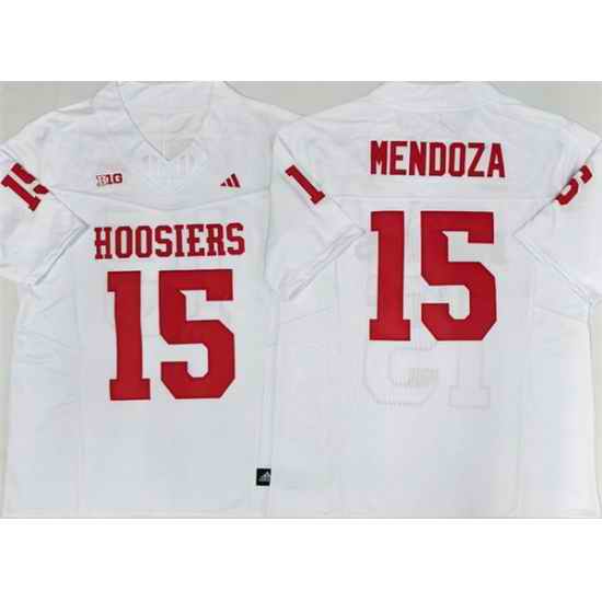 Men Indiana Hoosiers 15 Fernando Mendoza White Stitched Basketball Jersey