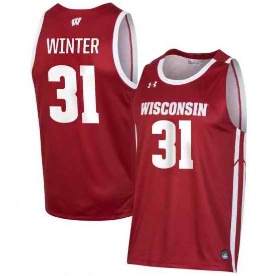 Men Nolan Winter Jersey Badgers Nolan #31 Red