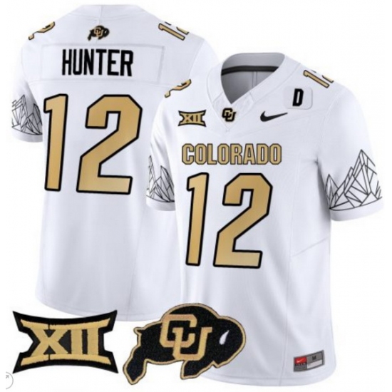 Men Colorado Buffaloes #12 Travis Hunter White Vapor Limited Stitched Football Jersey