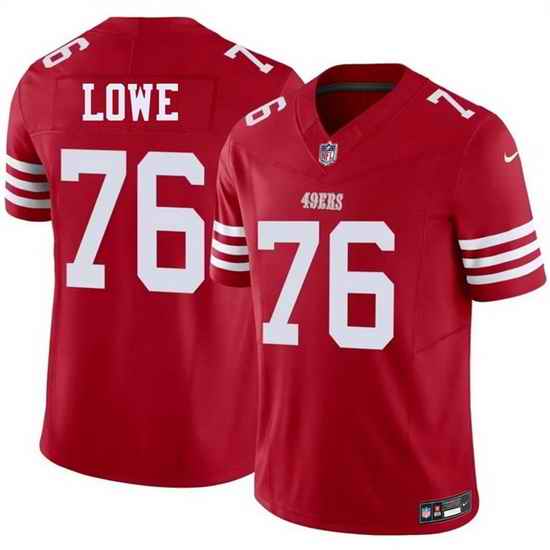 Men San Francisco 49ers  76 Vederian Lowe Red 2026 F U S E  Vapor Untouchable Limited Stitched Football Jersey