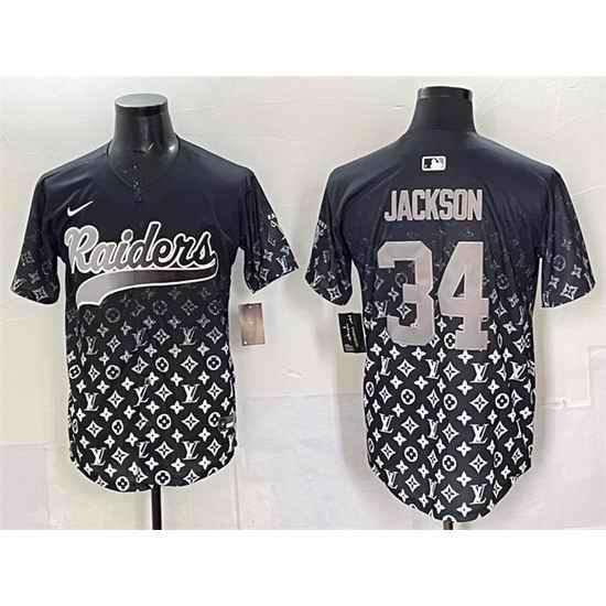 Men Las Vegas Raiders 34 Bo Jackson Black Limited Stitched Baseball Jersey