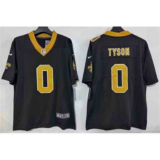 Men New Orleans Saints  0 Jordyn Tyson Black 2026 Vapor Limited Stitched Football Jersey