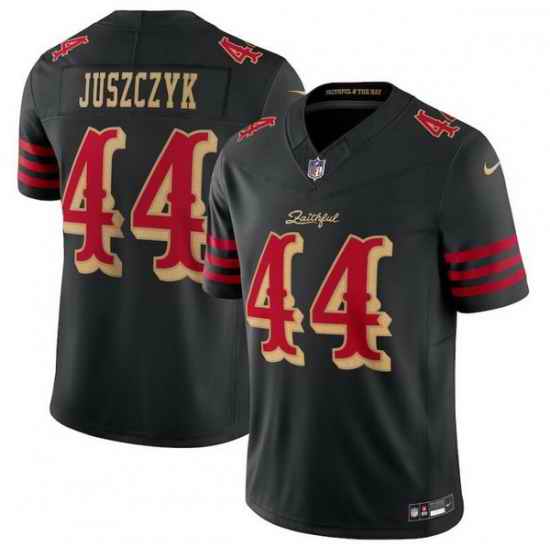 Men San Francisco 49ers 44 Kyle Juszczyk Black 2025 F U S E   u201CRivalries u201D Vapor Limited Stitched Football Jersey