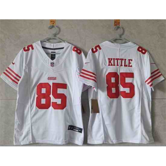 Women San Francisco 49ers 85 George Kittle White F U S E Vapor Untouchable Stitched Jersey