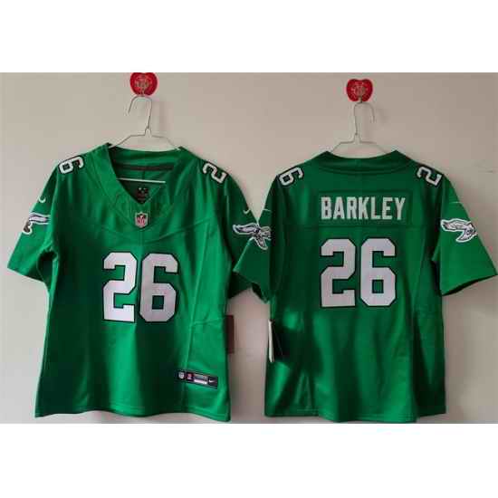 Women Philadelphia Eagles 26 Saquon Barkley Kelly Green F U S E  Vapor Untouchable Limited Stitched Football Jersey