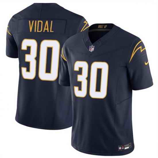 Men Los Angeles Chargers 30 Kimani Vidal Navy 2025 F U S E  Alternate Vapor Limited Stitched Football Jersey