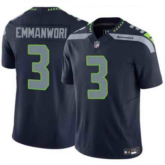 Men Seattle Seahawks 3 Nick Emmanwori Navy 2025 F U S E  Vapor Untouchable Limited Stitched Football Jersey