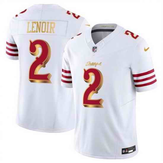 Men San Francisco 49ers 2 Deommodore Lenoir White Gold 2025 F U S E Rivalries Vapor Limited Stitched Football Jersey