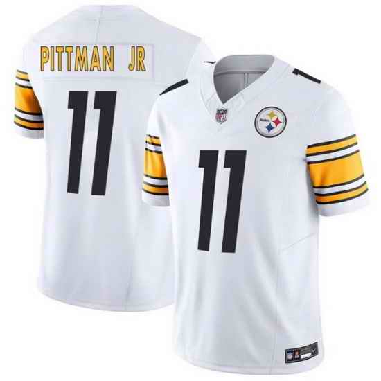 Men Pittsburgh Steelers  11 Michael Pittman Jr  White F U S E  Vapor Limited Stitched Football Jersey